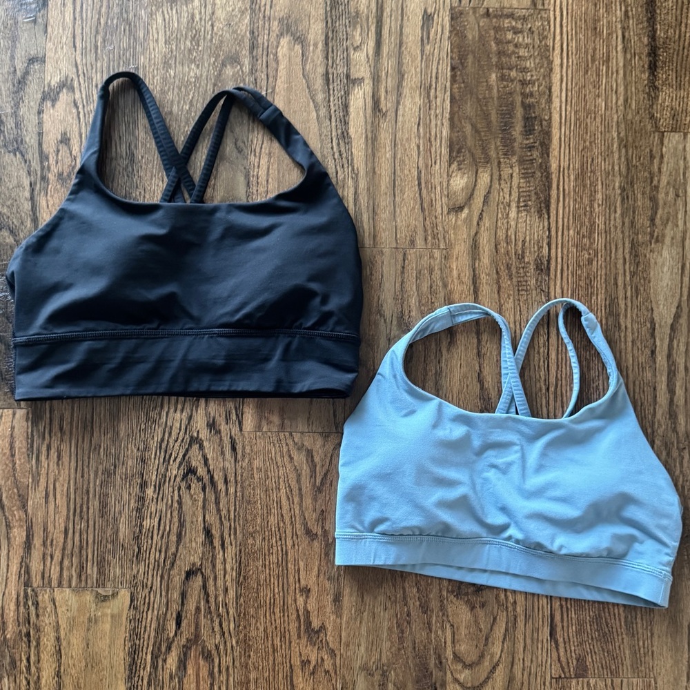 Lululemon Energy Bra Bundle Size 8 regular (blue) Size 8 longline (black)